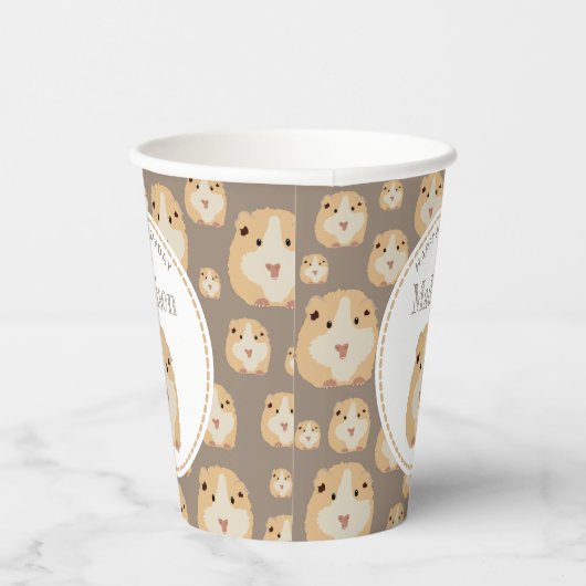 Personalisierte Niedlich Hamster-Muster Geburtstag Pappbecher (Rechts)