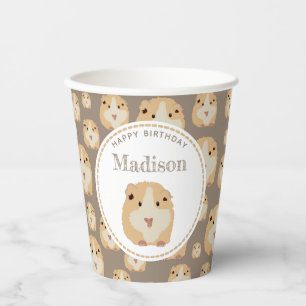Personalisierte Niedlich Hamster-Muster Geburtstag Pappbecher