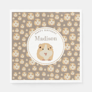 Personalisierte Niedlich Hamster-Muster Geburtstag Serviette