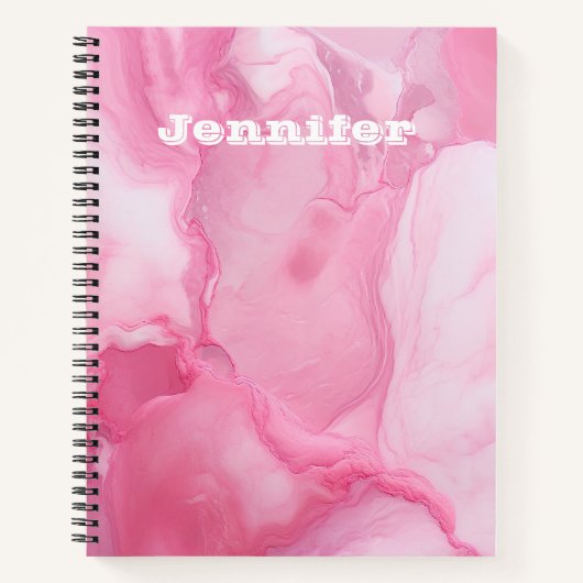 Personalisierte niedlich-minimalistisch-rosa Retro Notizblock (Vorderseite)