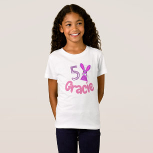 Personalisierte Niedliche 5. Geburtstagsfrau lila T-Shirt