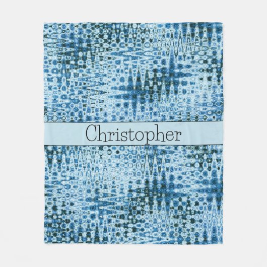 Personalisierte Niedliche Abstrakte Blues Fleecedecke (Vorderseite)