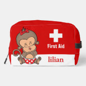 Personalisierte Niedliche Affen-Erste-Hilfe-Kit-Ve Waschbeutel (Rückseite)