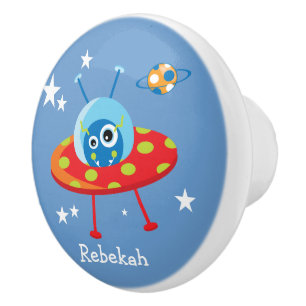 Personalisierte Niedliche Alien Keramikknauf