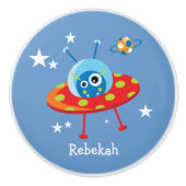 Personalisierte Niedliche Alien Raumfahrt Keramikknauf (Vorderseite)