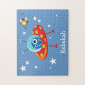 Personalisierte Niedliche Alien Raumfahrt Puzzle (Vertikal)