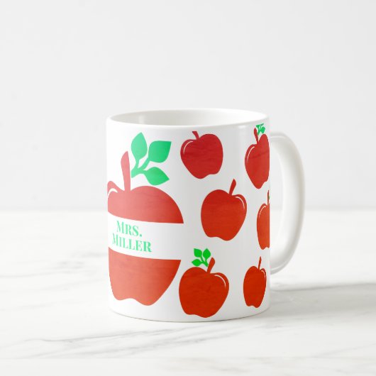 Personalisierte Niedliche Äpfel Kaffeepause Tasse (VorderseiteRechts)