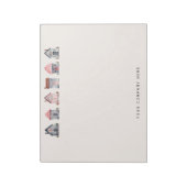 Personalisierte Niedliche Aquarellhäuser Real Anwe Notizblock (Rotiert)