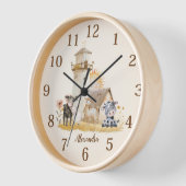 Personalisierte Niedliche Aquarelltiere Uhr (Winkel)