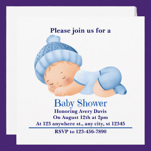 Personalisierte Niedliche Babydusche Einladung