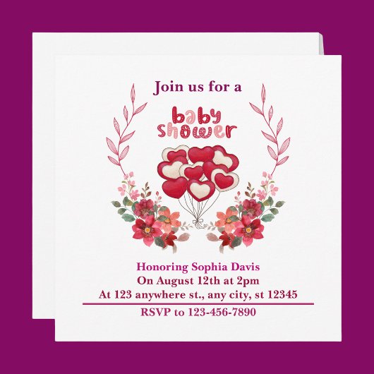 Personalisierte Niedliche Babydusche Einladung