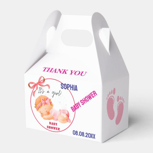 Personalisierte Niedliche Babydusche Gefälligkeits Geschenkschachtel (Rückseite)