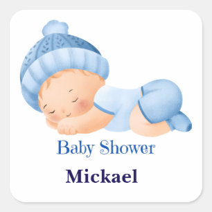 Personalisierte Niedliche Babydusche Quadratischer Aufkleber