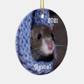 Personalisierte Niedliche Babyratte Keramik Ornament (Rechts)