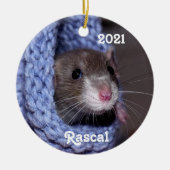 Personalisierte Niedliche Babyratte Keramik Ornament (Vorne)