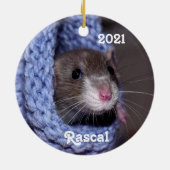 Personalisierte Niedliche Babyratte Keramik Ornament (Hinten)