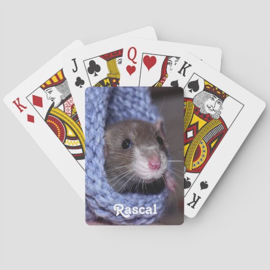 Personalisierte Niedliche Babyratte Spielkarten (Rückseite)