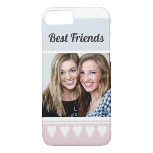 Personalisierte Niedliche Best Friends Foto Heart Case-Mate iPhone Hülle (Rückseite)