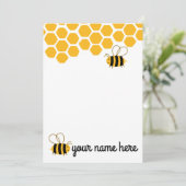 Personalisierte Niedliche Bienennotecards Einladung (Stehend Vorderseite)