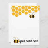 Personalisierte Niedliche Bienennotecards Einladung (Vorne/Hinten)