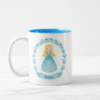 Personalisierte Niedliche Blaue Prinzessin