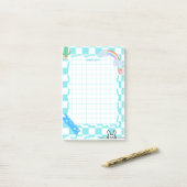 personalisierte niedliche Blue-Post-it-Notizen Post-it Klebezettel (Auf Schreibtisch)