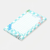 personalisierte niedliche Blue-Post-it-Notizen Post-it Klebezettel (angewinkelt)