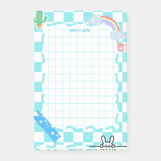 personalisierte niedliche Blue-Post-it-Notizen Post-it Klebezettel (Vorderseite)