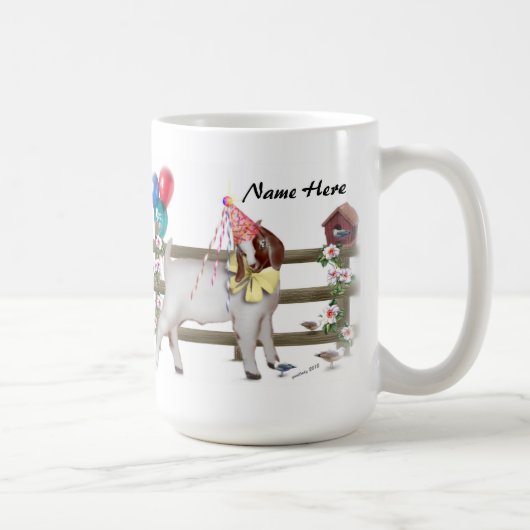 Personalisierte Niedliche Boer Goat Birthday Party Tasse (Rechts)
