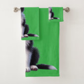 Personalisierte Niedliche Border Collie Puppy Badhandtuch Set (Insitu)