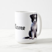 Personalisierte Niedliche Border Collie Puppy Kaffeetasse (VorderseiteRechts)