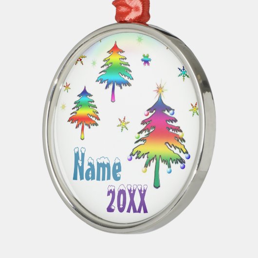 Personalisierte niedliche bunte silbernes ornament (Links)