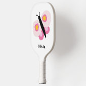 Personalisierte Niedliche Butterfly Girls Rosa Mus Pickleball Schläger (Links)