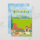 Personalisierte Niedliche Cat-tage Picnic Birthday (Vorne/Hinten)