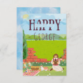 Personalisierte Niedliche Cat-tage Picnic Birthday (Vorne/Hinten)