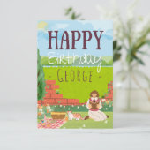Personalisierte Niedliche Cat-tage Picnic Birthday (Stehend Vorderseite)