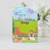 Personalisierte Niedliche Cat-tage Picnic Birthday (Stehend Vorderseite)