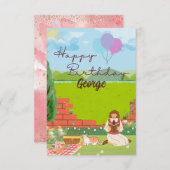 Personalisierte Niedliche Cat-tage Picnic Birthday (Vorne/Hinten)