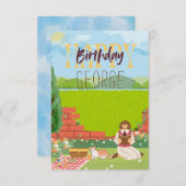 Personalisierte Niedliche Cat-tage Picnic Birthday (Vorne/Hinten)