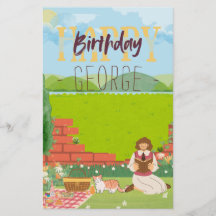 Personalisierte Niedliche Cat-tage Picnic Birthday