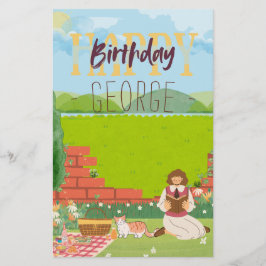 Personalisierte Niedliche Cat-tage Picnic Birthday Briefpapier