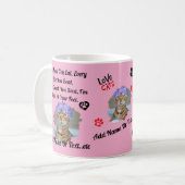 Personalisierte Niedliche Cat Tasse für Katzen Lie (Vorderseite Links)