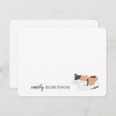 Personalisierte Niedliche Chat-Note-Karte Mitteilungskarte (Vorne/Hinten)