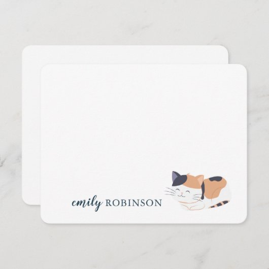 Personalisierte Niedliche Chat-Note-Karte Mitteilungskarte (Vorne/Hinten)