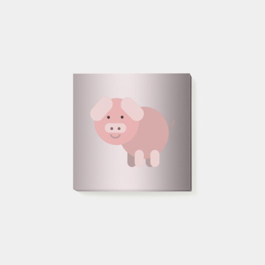 Personalisierte niedliche Chubby-Piggie Post-it Klebezettel (Vorderseite)