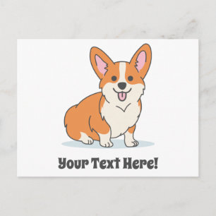 Personalisierte Niedliche Corgi-Welpen-Postkarte Postkarte