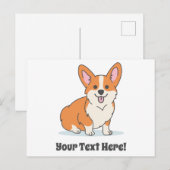 Personalisierte Niedliche Corgi-Welpenkarte Postkarte (Vorne/Hinten)