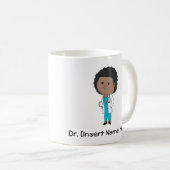 Personalisierte niedliche Dame Doktor African Kaffeetasse (VorderseiteRechts)