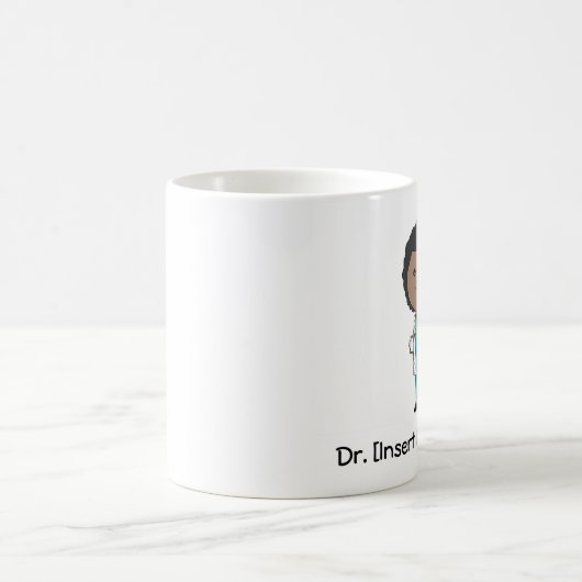 Personalisierte niedliche Dame Doktor African Kaffeetasse (Mittel)