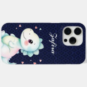 Personalisierte Niedliche Dinosaur iPhone Case 15  (Rückseite (Horizontal))